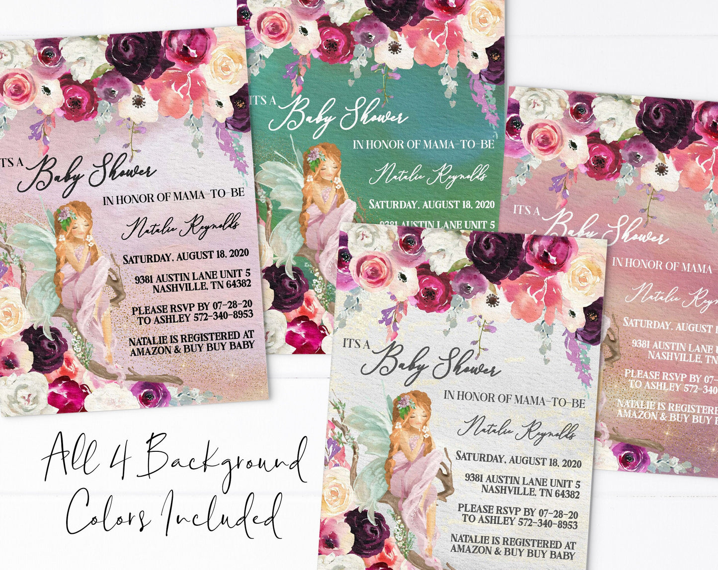 Woodland Fairy Baby Shower Invitation