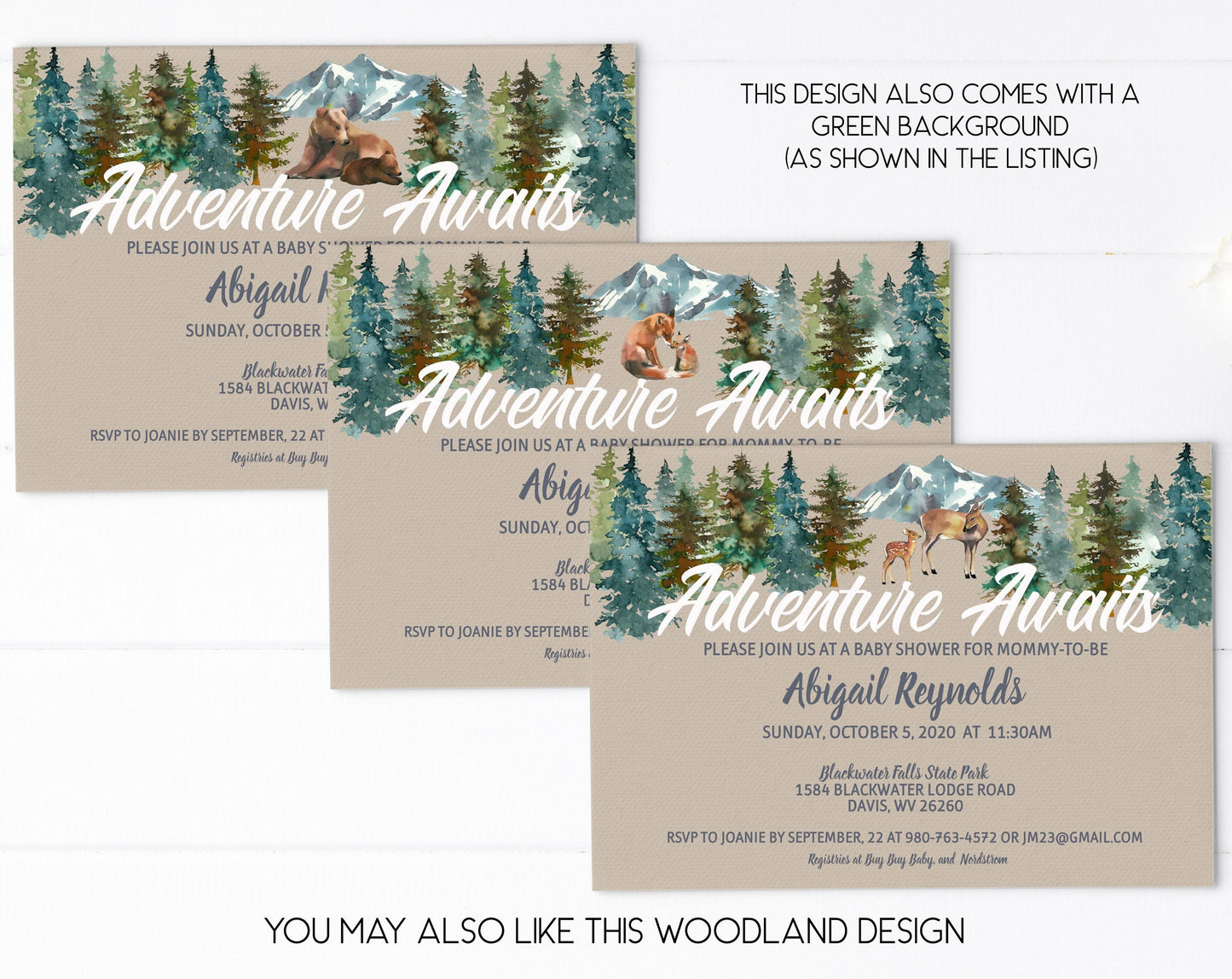 Oh Boy! Woodland Deer Baby Shower Invitation