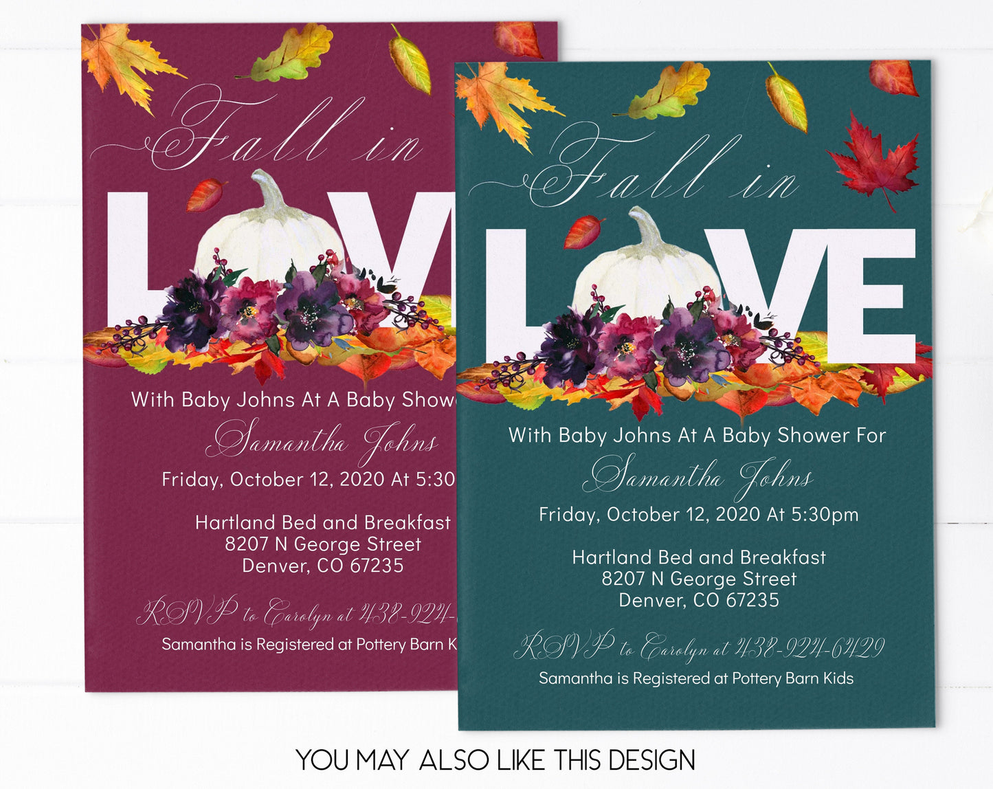 Fall Baby Shower Invitation, Gender Neutral