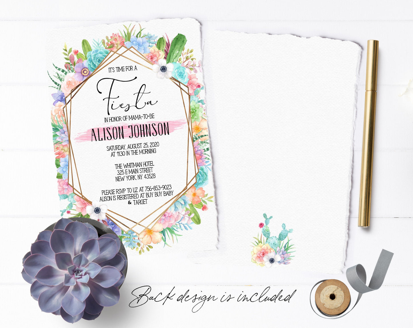 Fiesta Baby Shower Invitation Girl