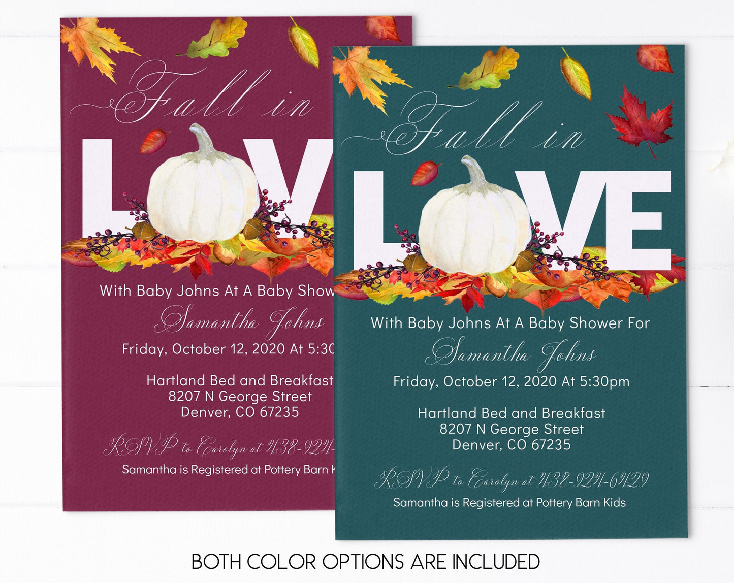 Fall Baby Shower Invitation, Gender Neutral