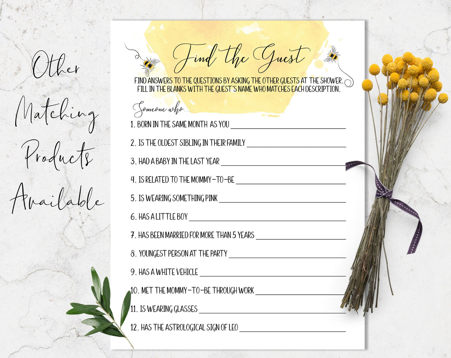 Bee Baby Shower, Wishes For Baby Activity