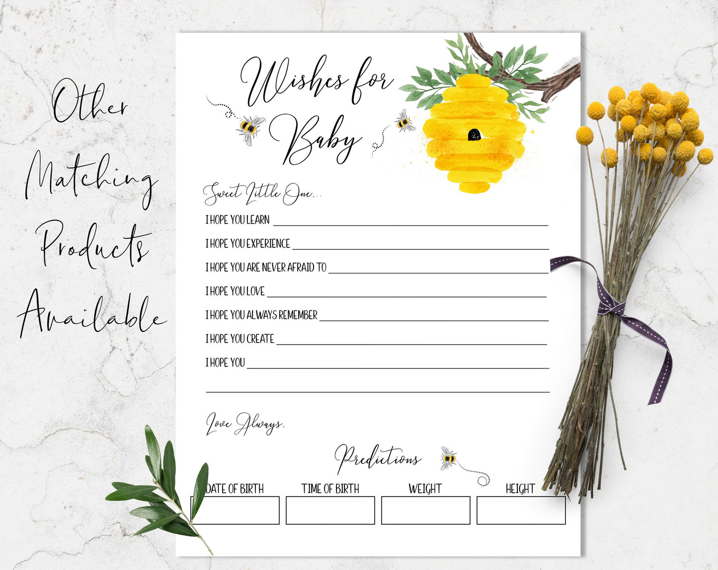 Bee Baby Shower, "Mommys Phrase" Game