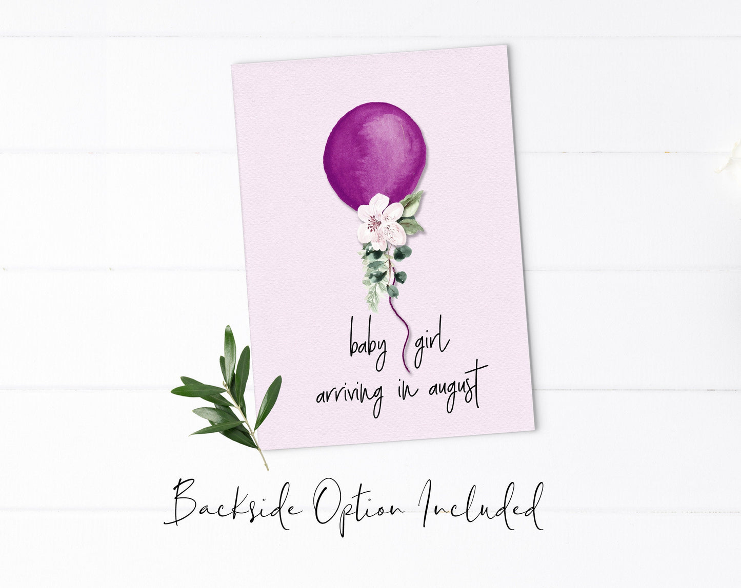Greenery and Floral Balloon Baby Shower Invitation