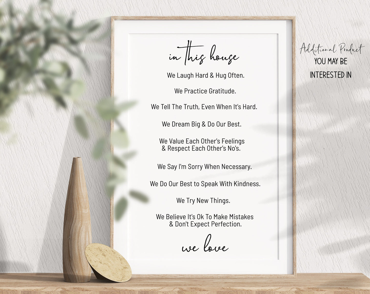 Editable- "In This House..." Sign, Personalized Family Rules, v1