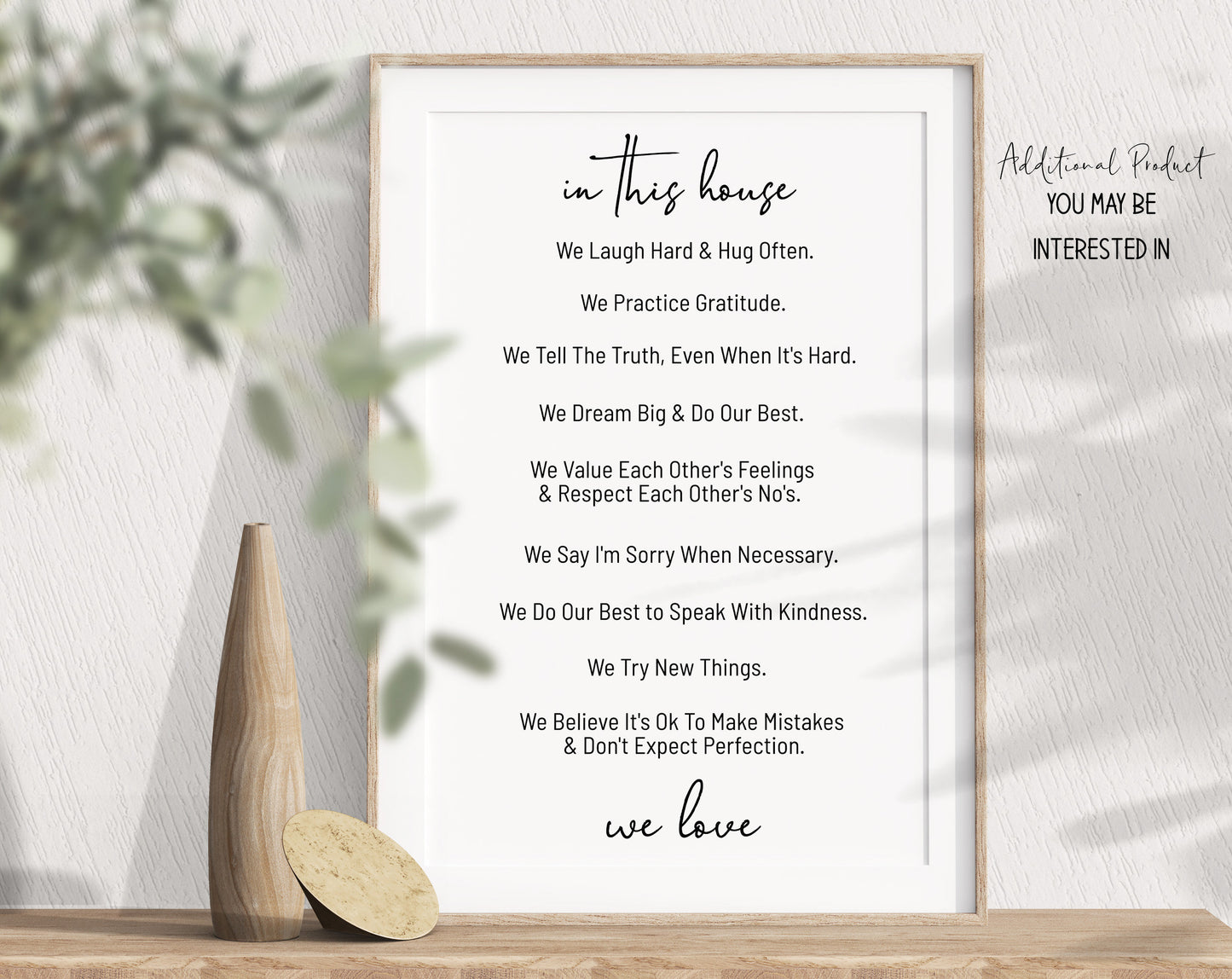 "In This House" Family Rules Sign, v1