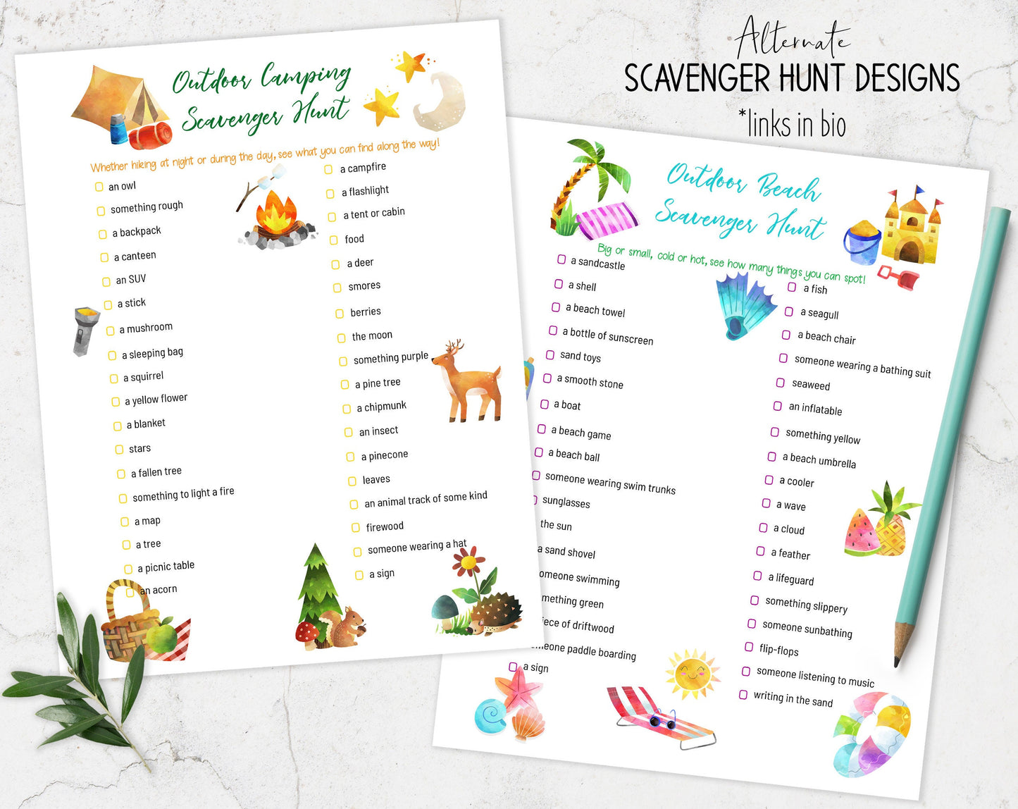 Customizable Summer Scavenger Hunt