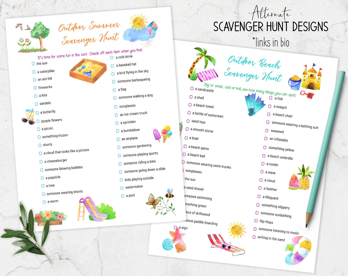 Customizable Camping Scavenger Hunt