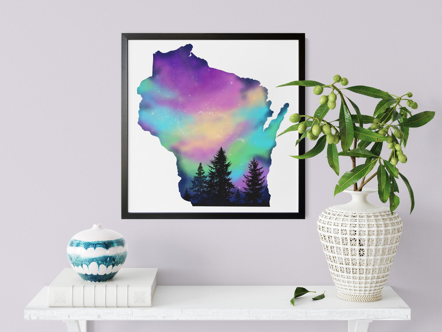 Wisconsin Northern Lights Square Print