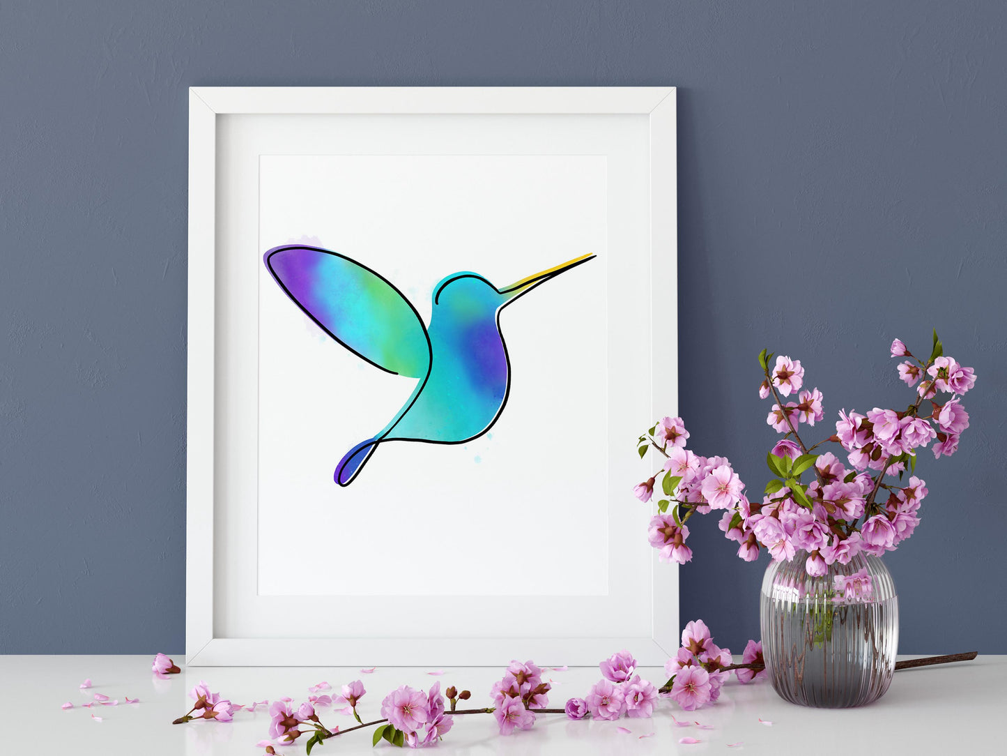 Watercolor Hummingbird Print