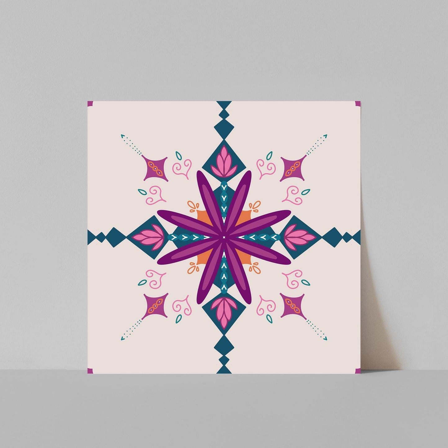 Colorful Mandala-Inspired Geometric Print