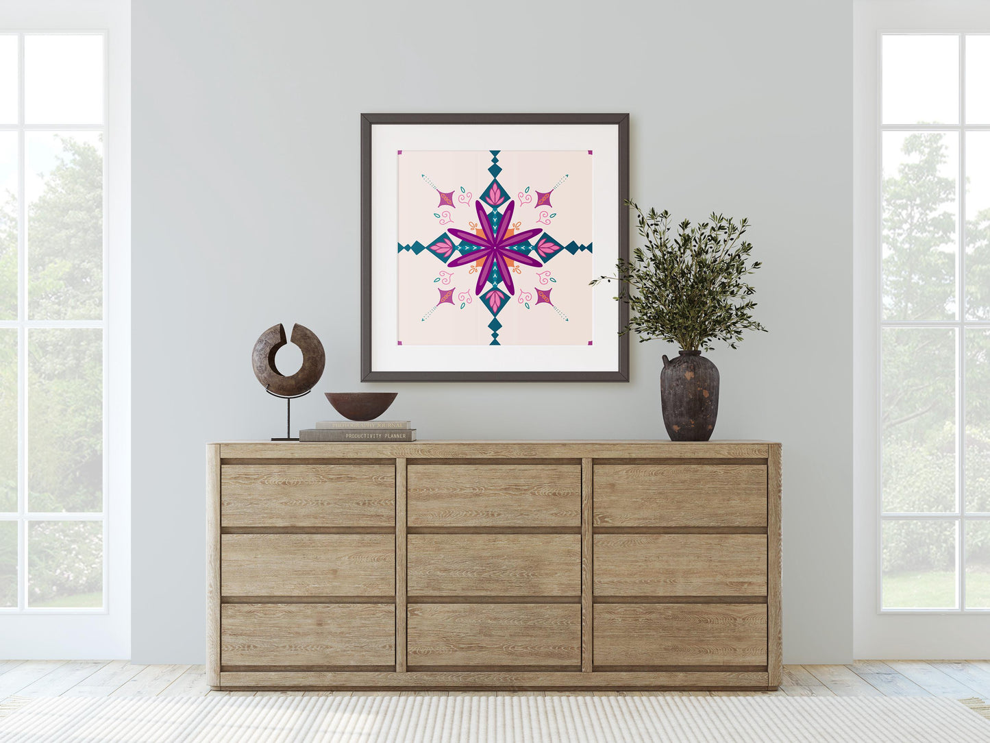 Colorful Mandala-Inspired Geometric Print