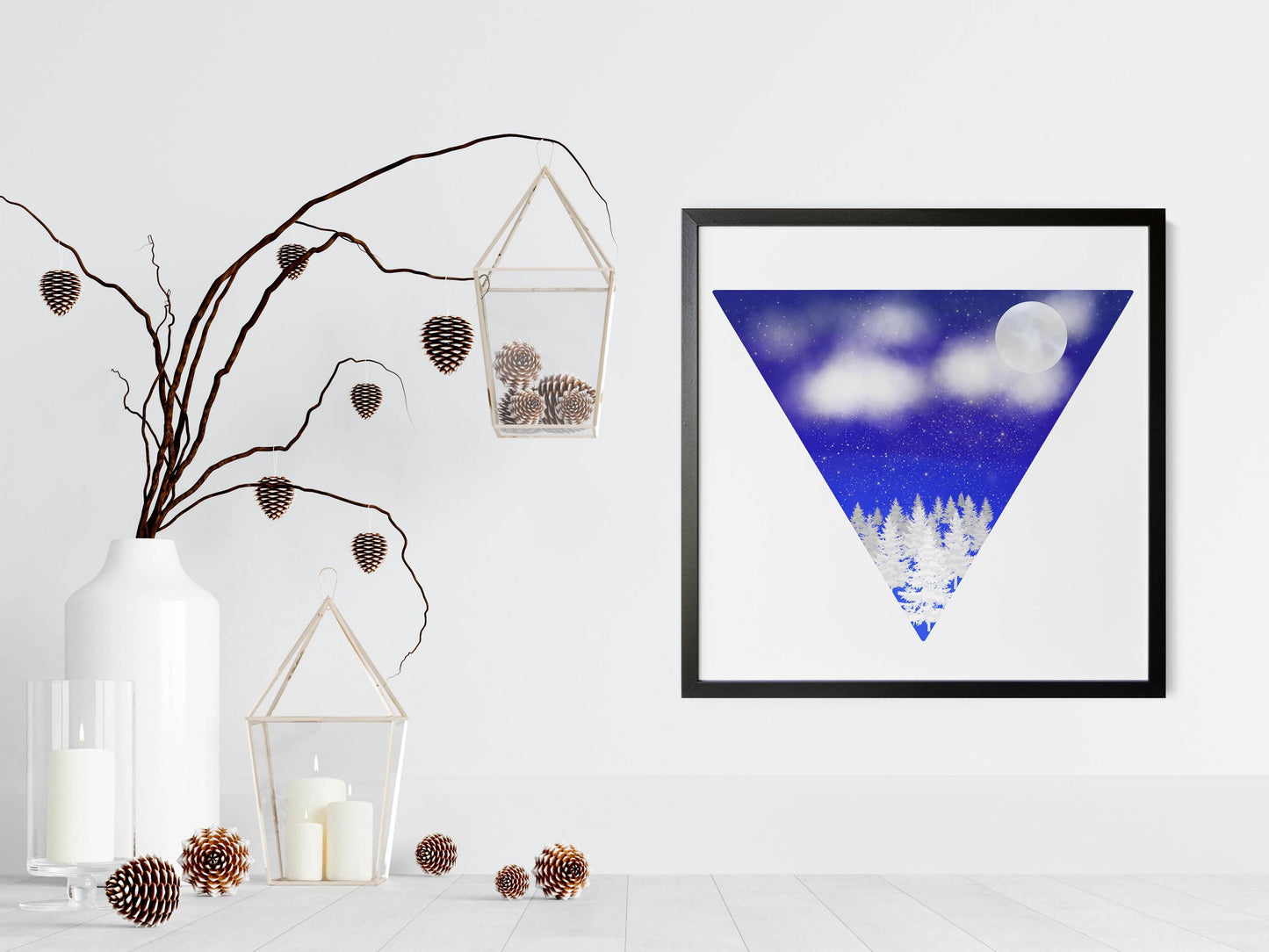 Snowy Forest Night Sky Print