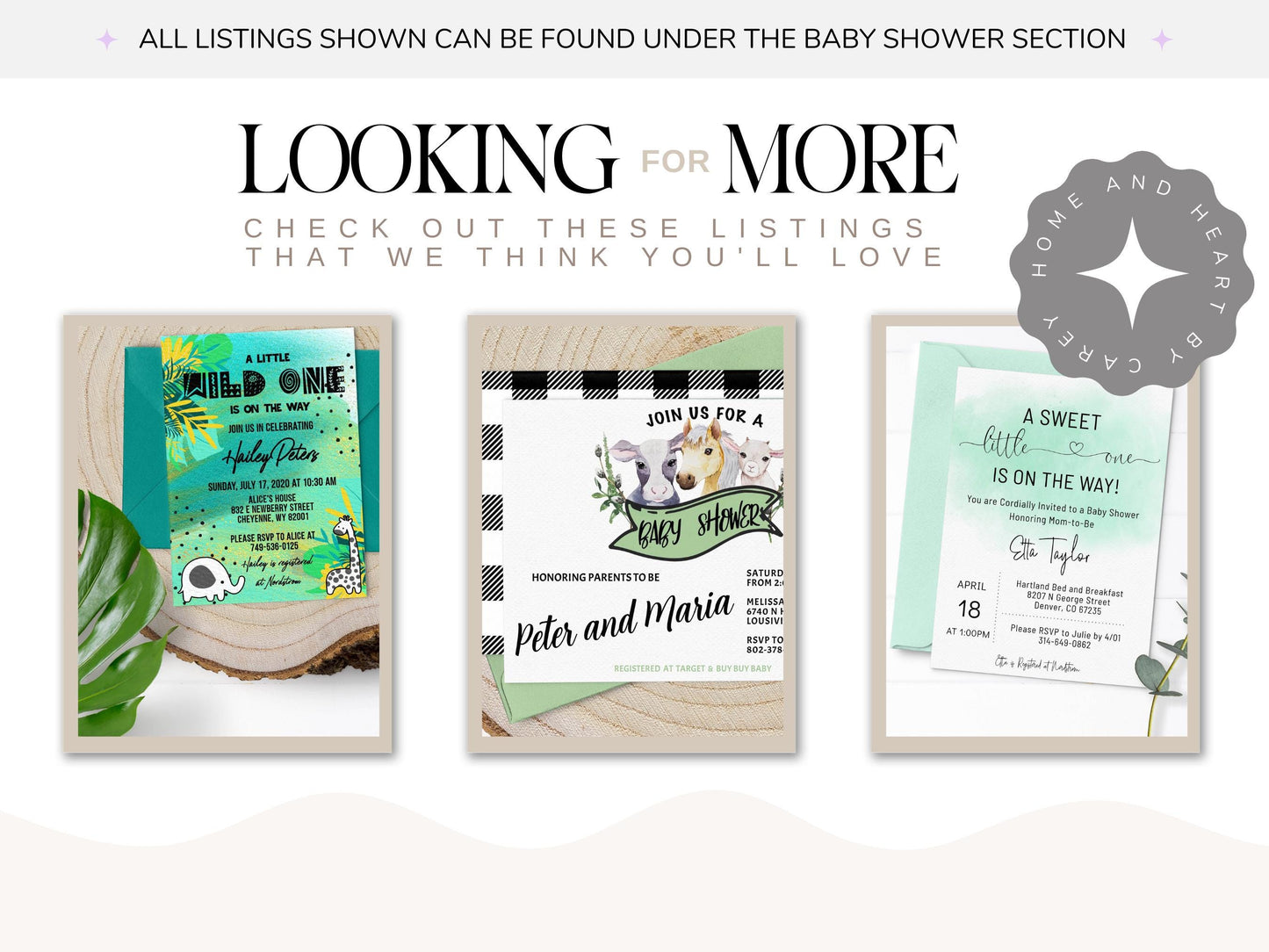 Bee Baby Shower Invitation Set, Gender Neutral