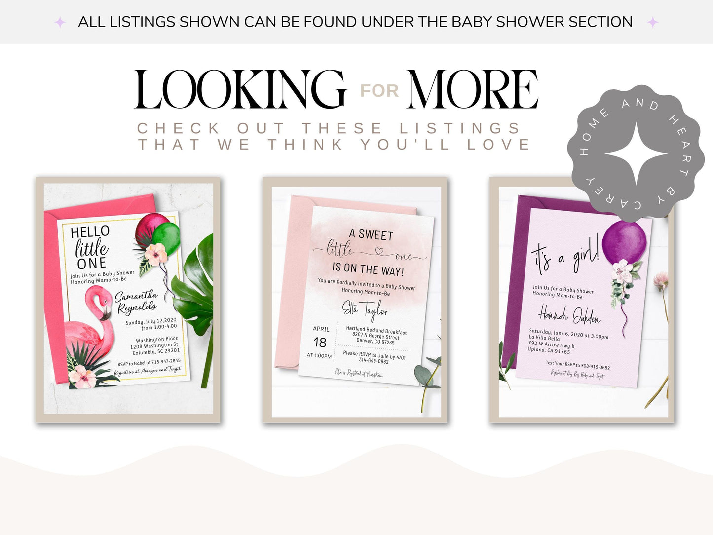 Floral Elephant Baby Shower Invitation, Blush