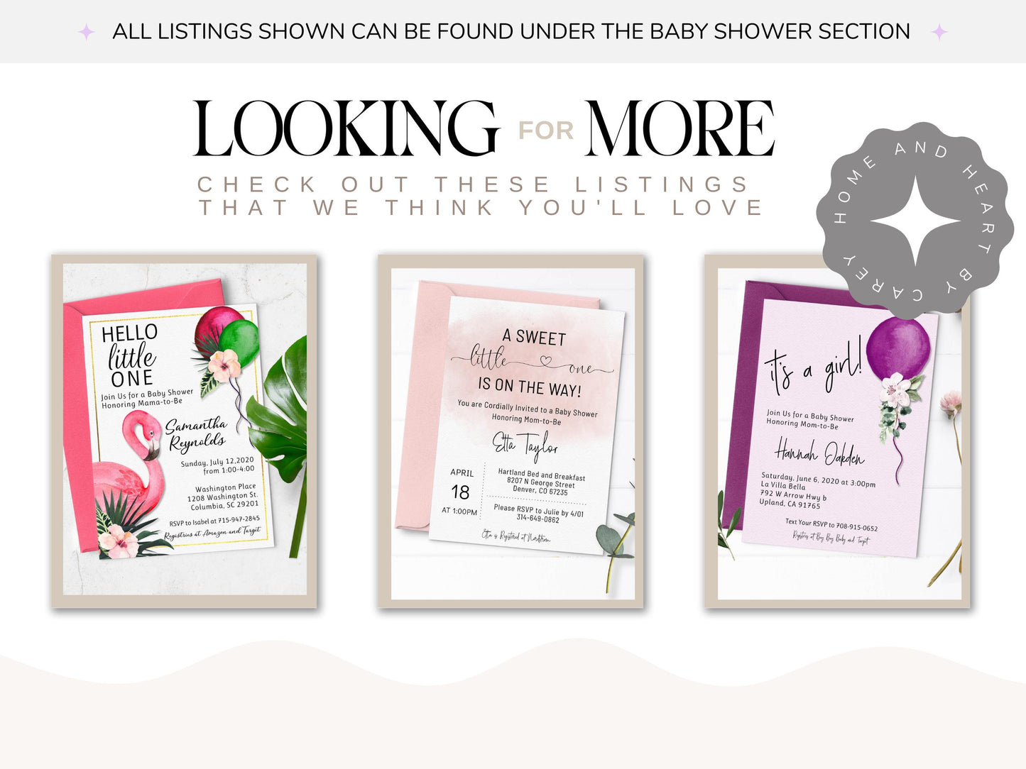 Floral Elephant Baby Shower Invitation, Blush