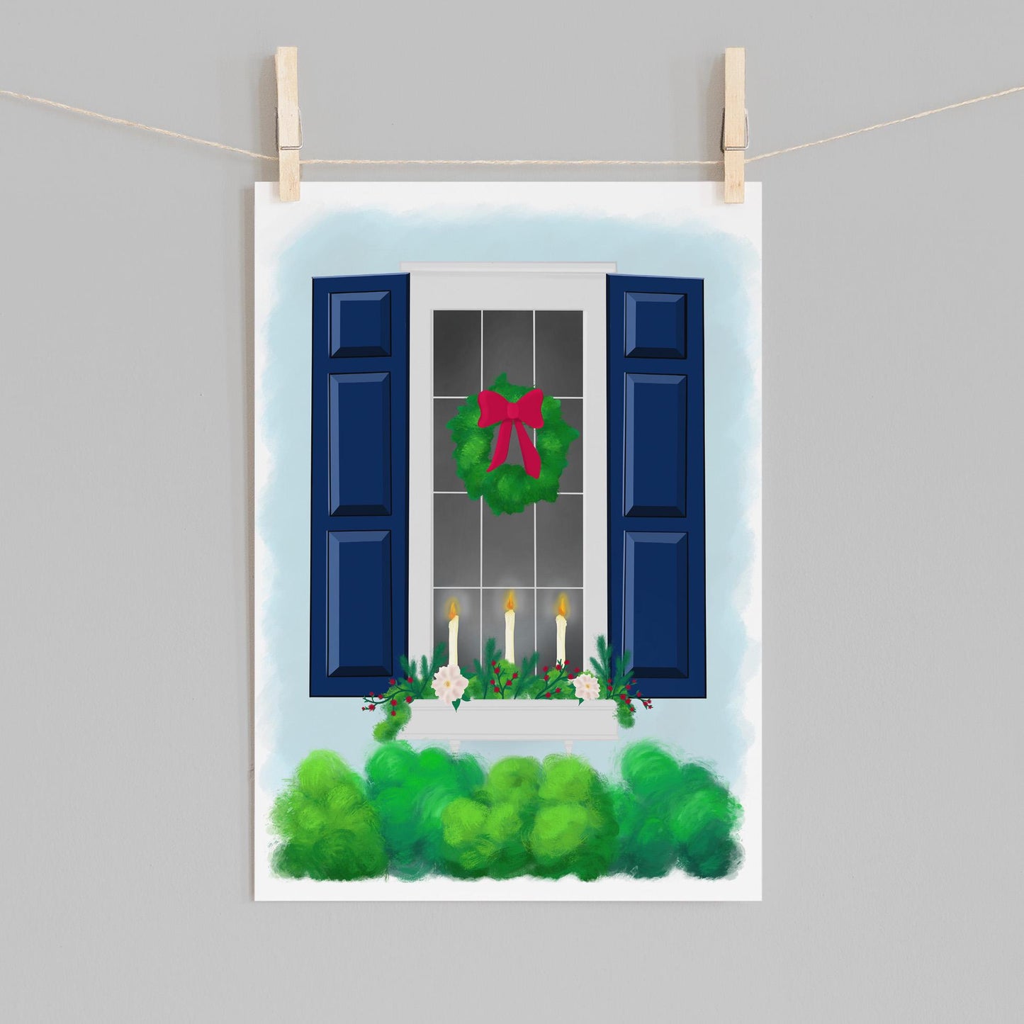 Festive Holiday Window Print