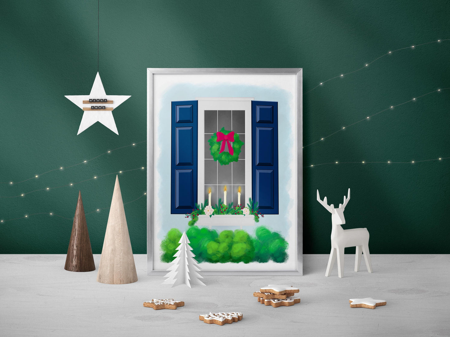 Festive Holiday Window Print