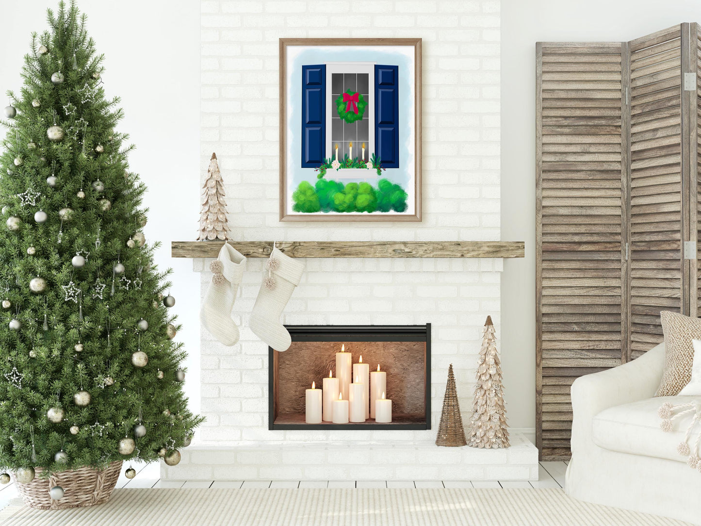 Festive Holiday Window Print