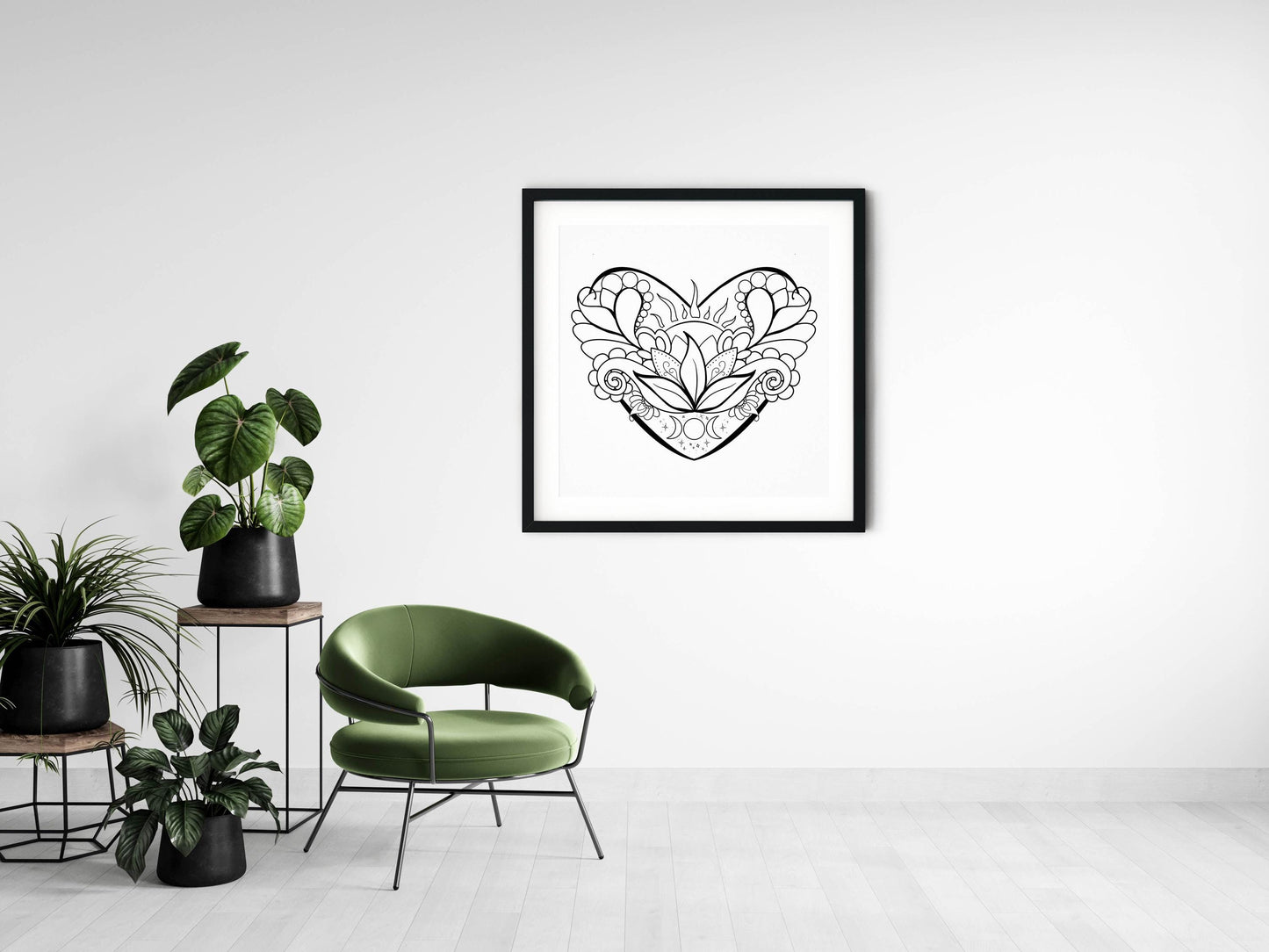 Celestial Heart Line Art Print