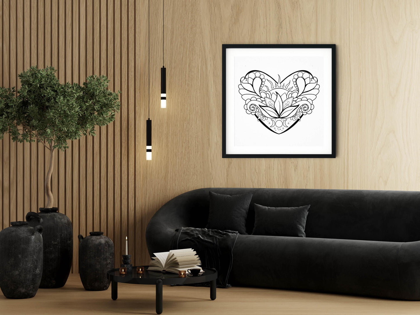 Celestial Heart Line Art Print