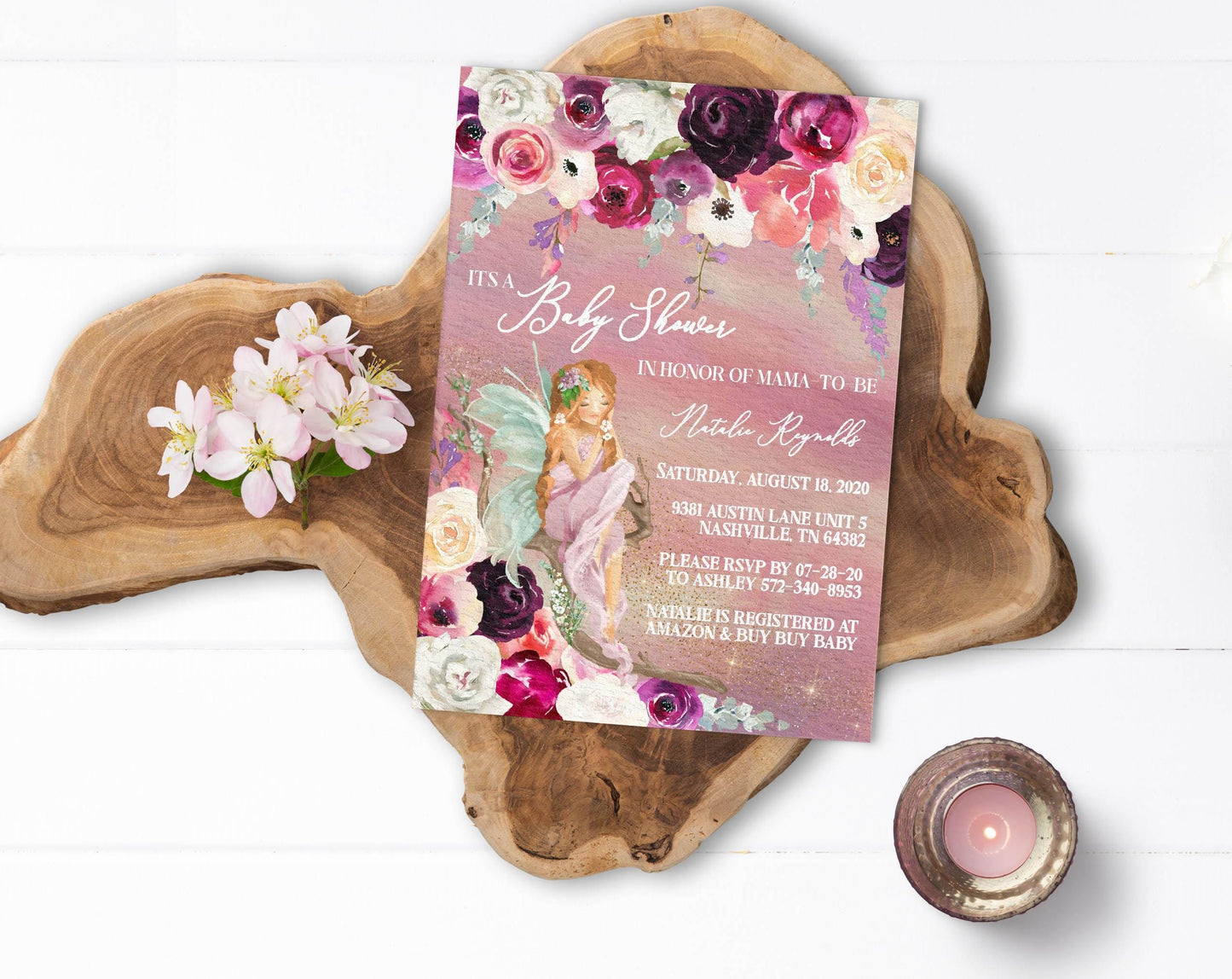 Woodland Fairy Baby Shower Invitation