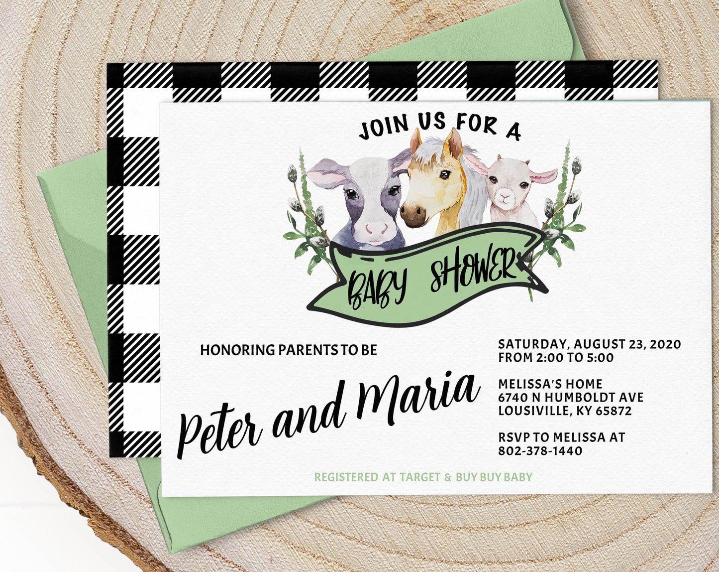 Farm Baby Shower Invitation, Gender Neutral