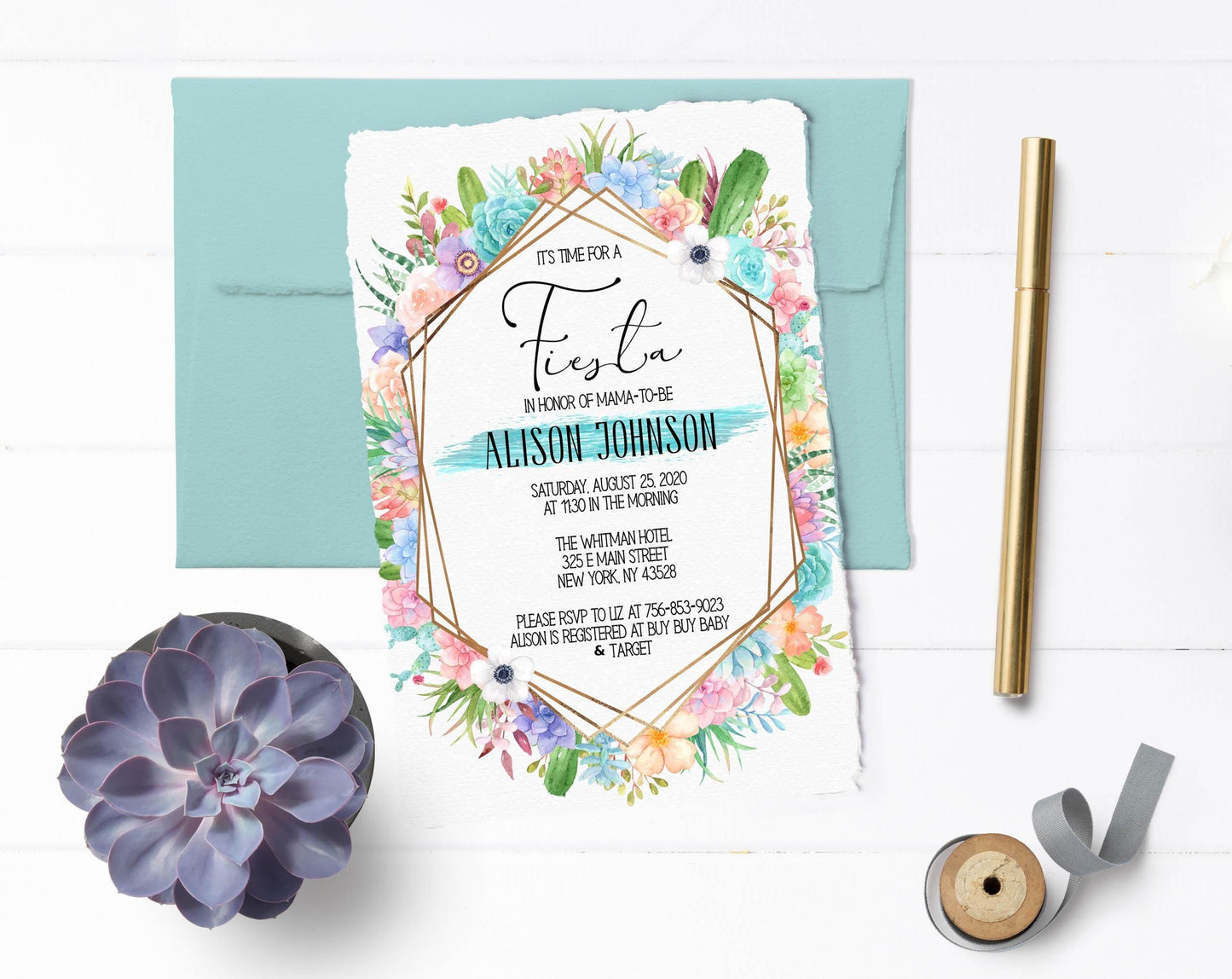 Fiesta Baby Shower Invitation, Boy