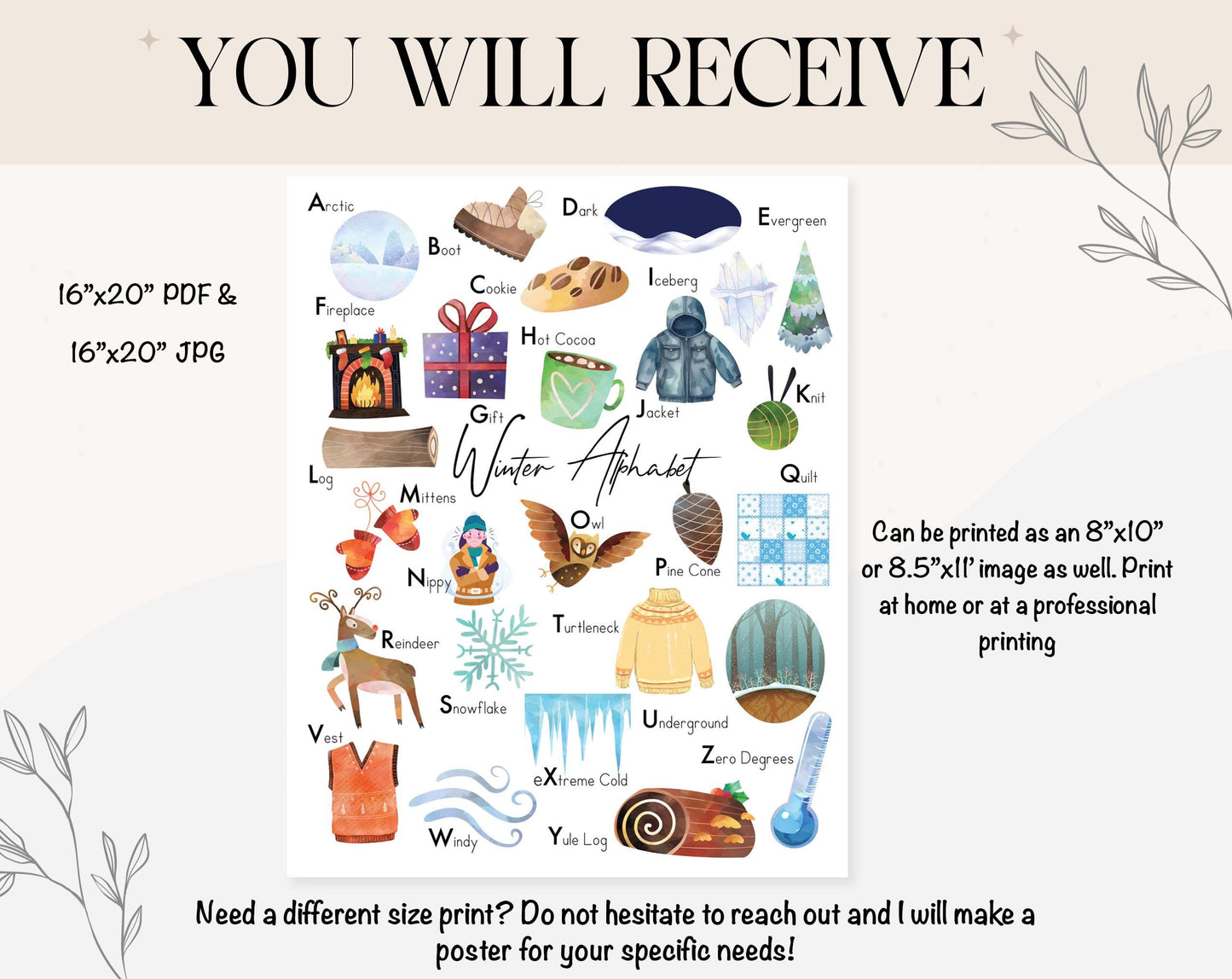Winter Alphabet Poster