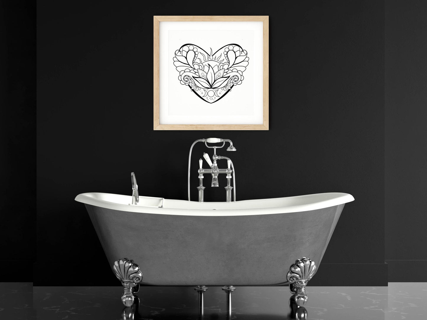 Celestial Heart Line Art Print