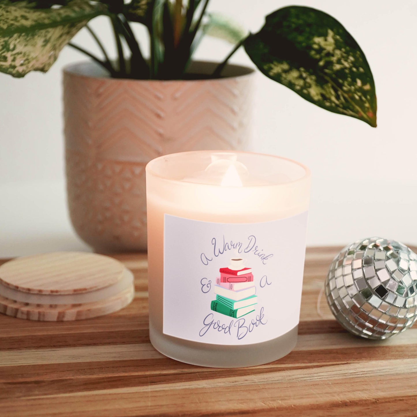 Cozy Moments Frosted Glass Candle, 11 oz.