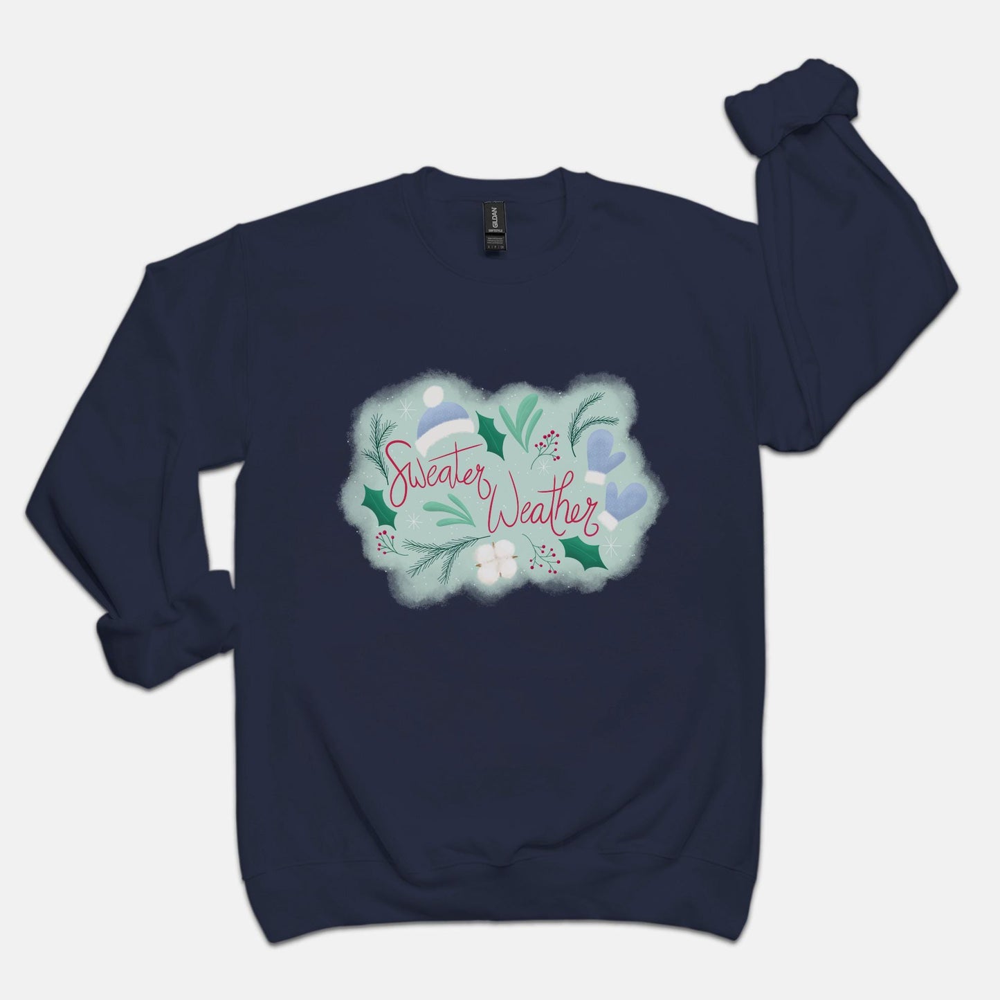 Sweater Weather Winter Sweatshirt, Unisex Crew Neck Sweatshirt Gildan 18000, Holiday Gift