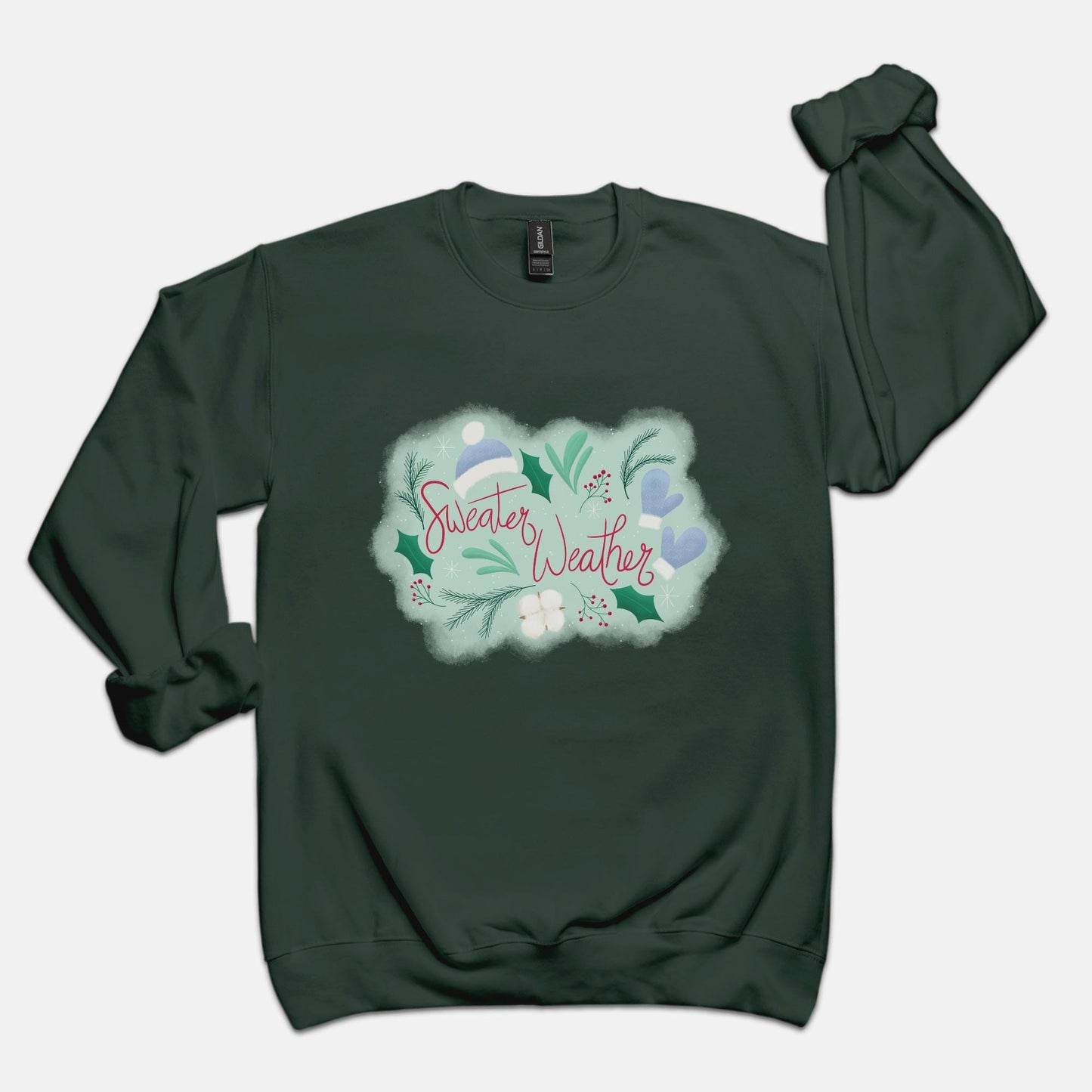 Sweater Weather Winter Sweatshirt, Unisex Crew Neck Sweatshirt Gildan 18000, Holiday Gift