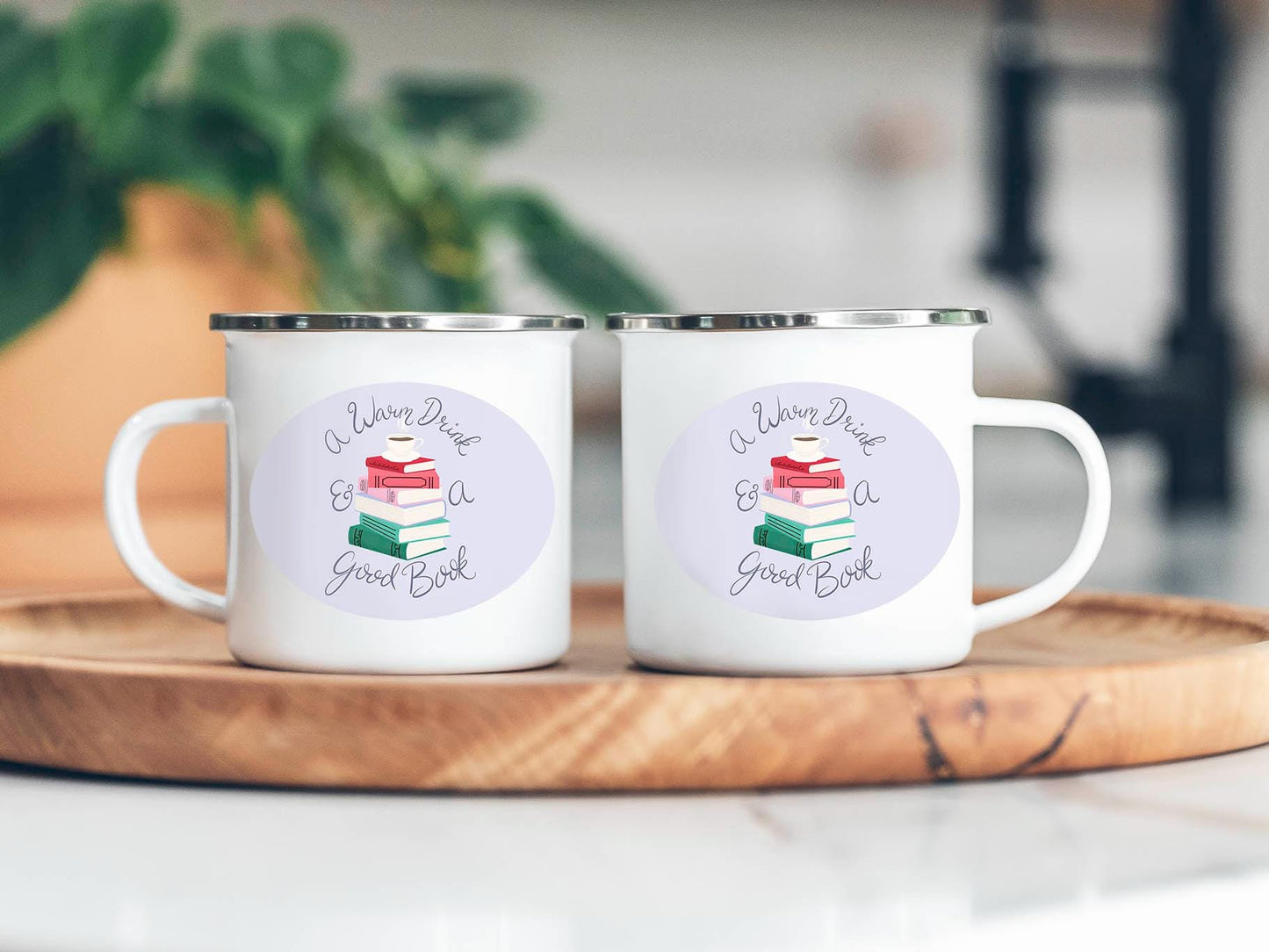 A Warm Drink & a Good Book 12 oz Camp Mug