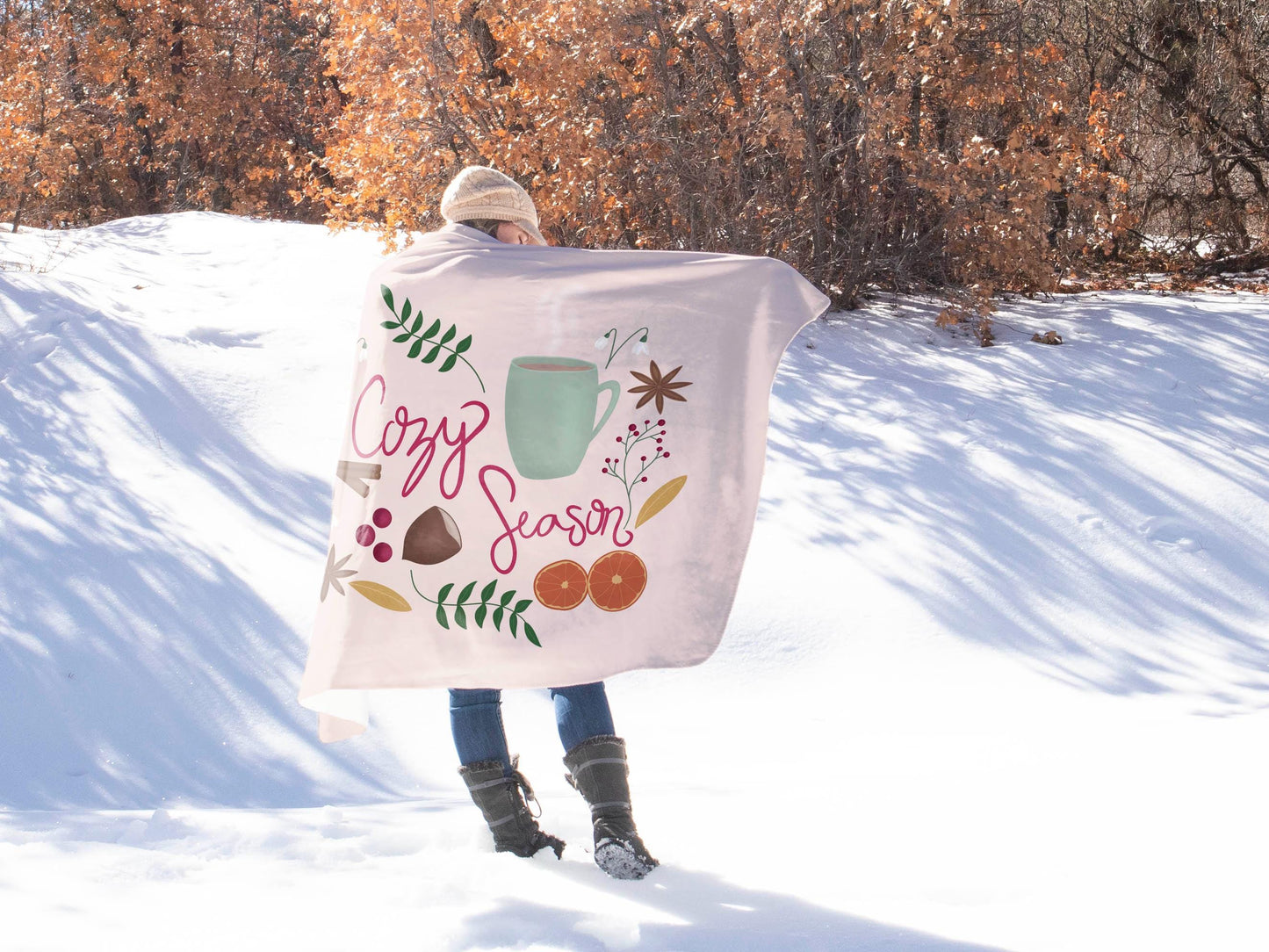 Cozy Season Minky Blanket, Available in Two Sizes