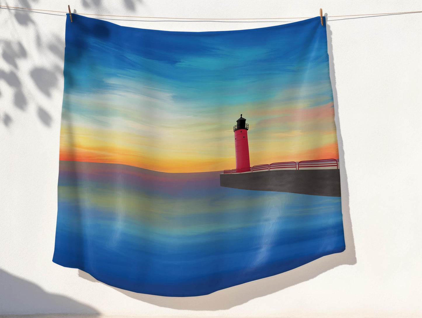 Pierhead Lighthouse, Milwaukee Minky Blanket, Available in Two Sizes