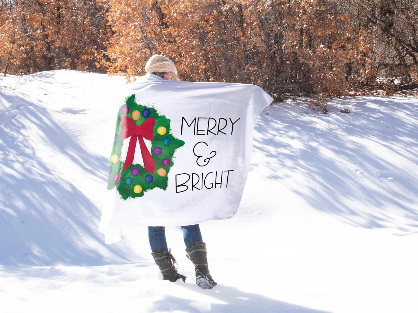 Merry and Bright Minky Blanket, Available in Two Sizes
