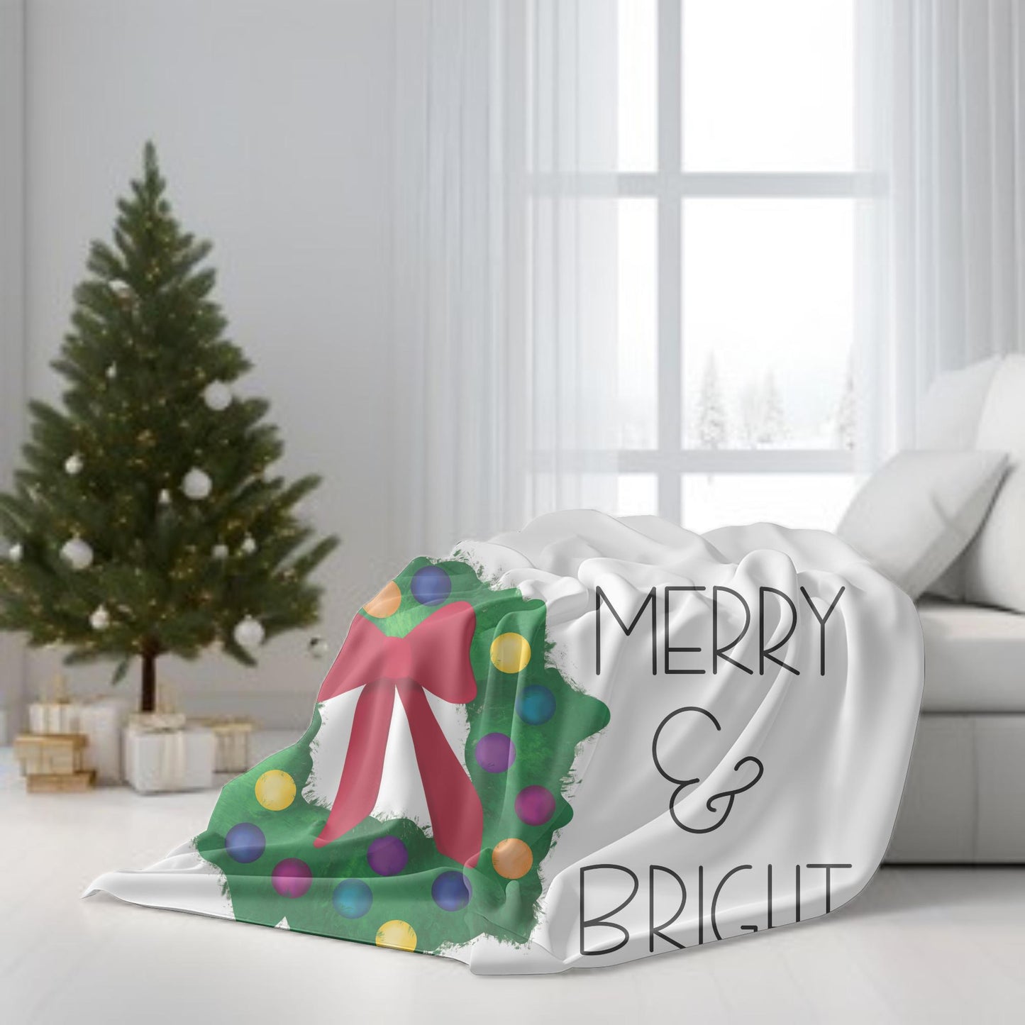 Merry and Bright Minky Blanket, Available in Two Sizes