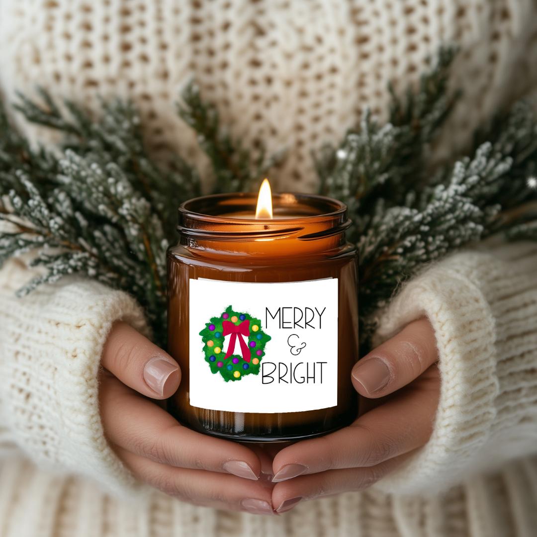 Merry and Bright Amber Jar Candle, 2 Size Options