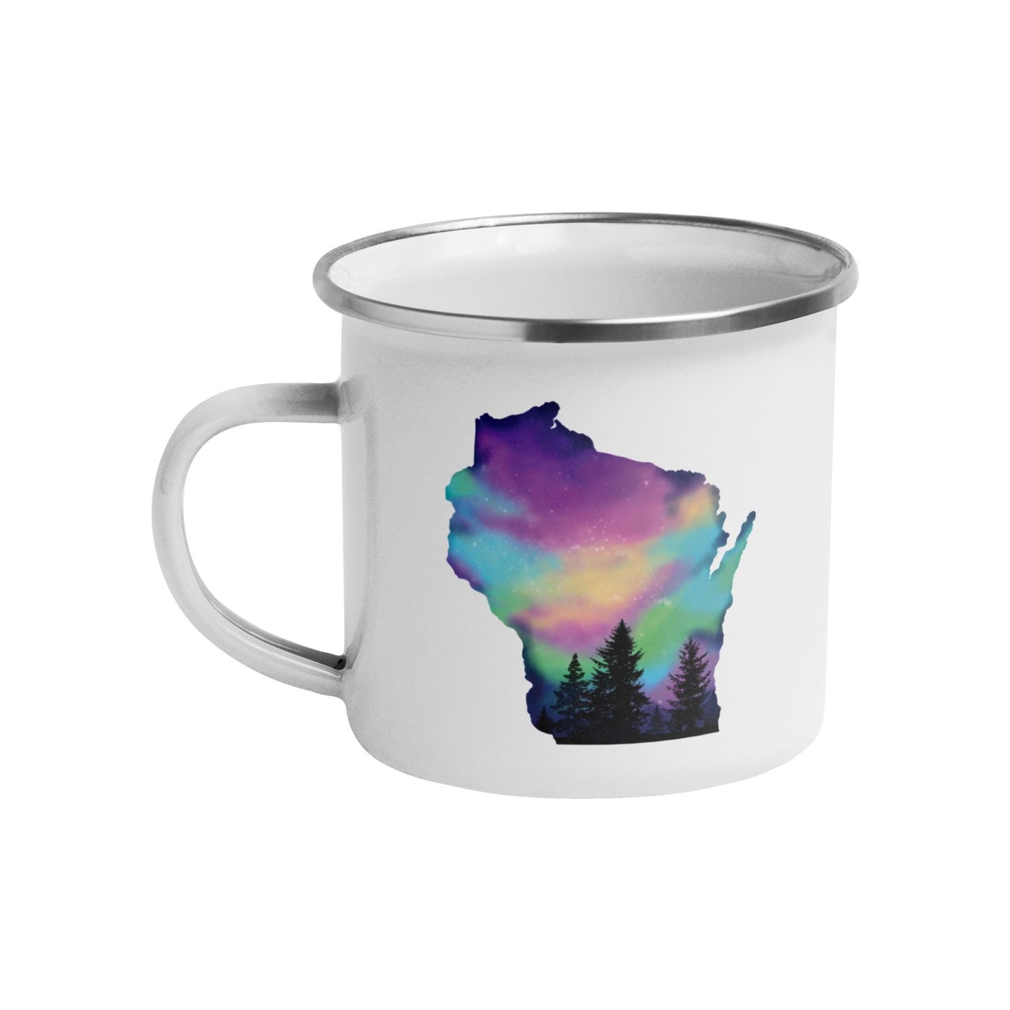 Wisconsin Northern Lights 12 oz Camp Mug