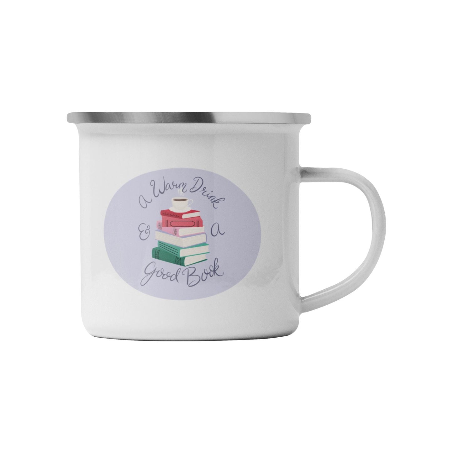 A Warm Drink & a Good Book 12 oz Camp Mug
