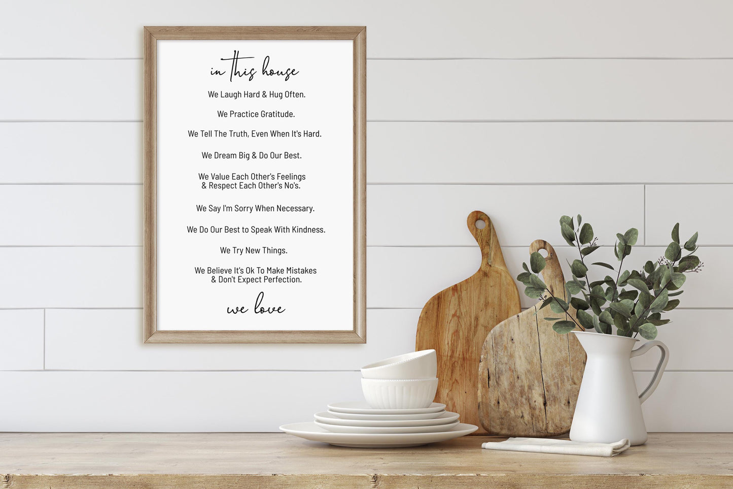 Editable- "In This House..." Sign, Personalized Family Rules, v3