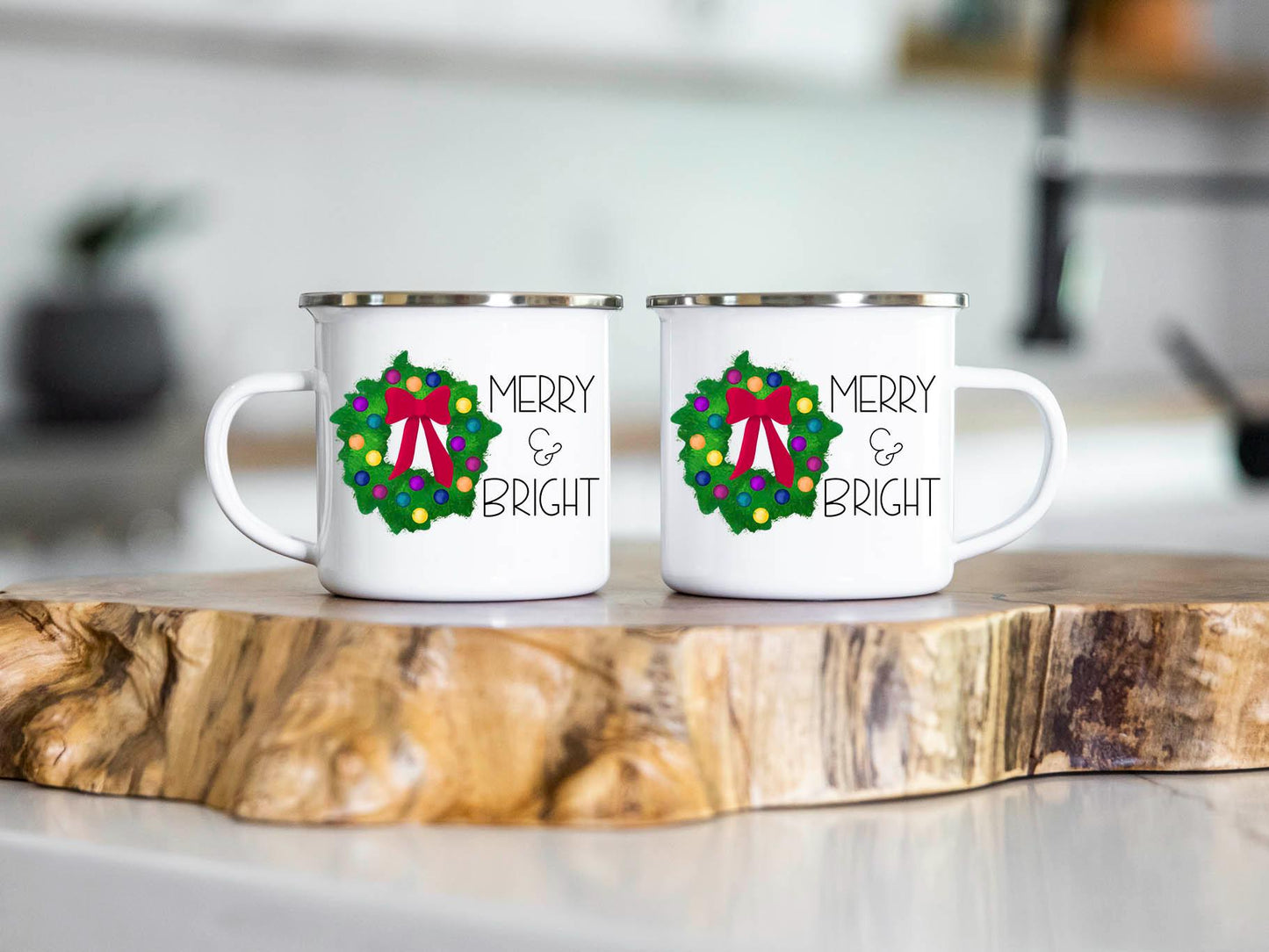 Merry and Bright 12 oz Camp Mug