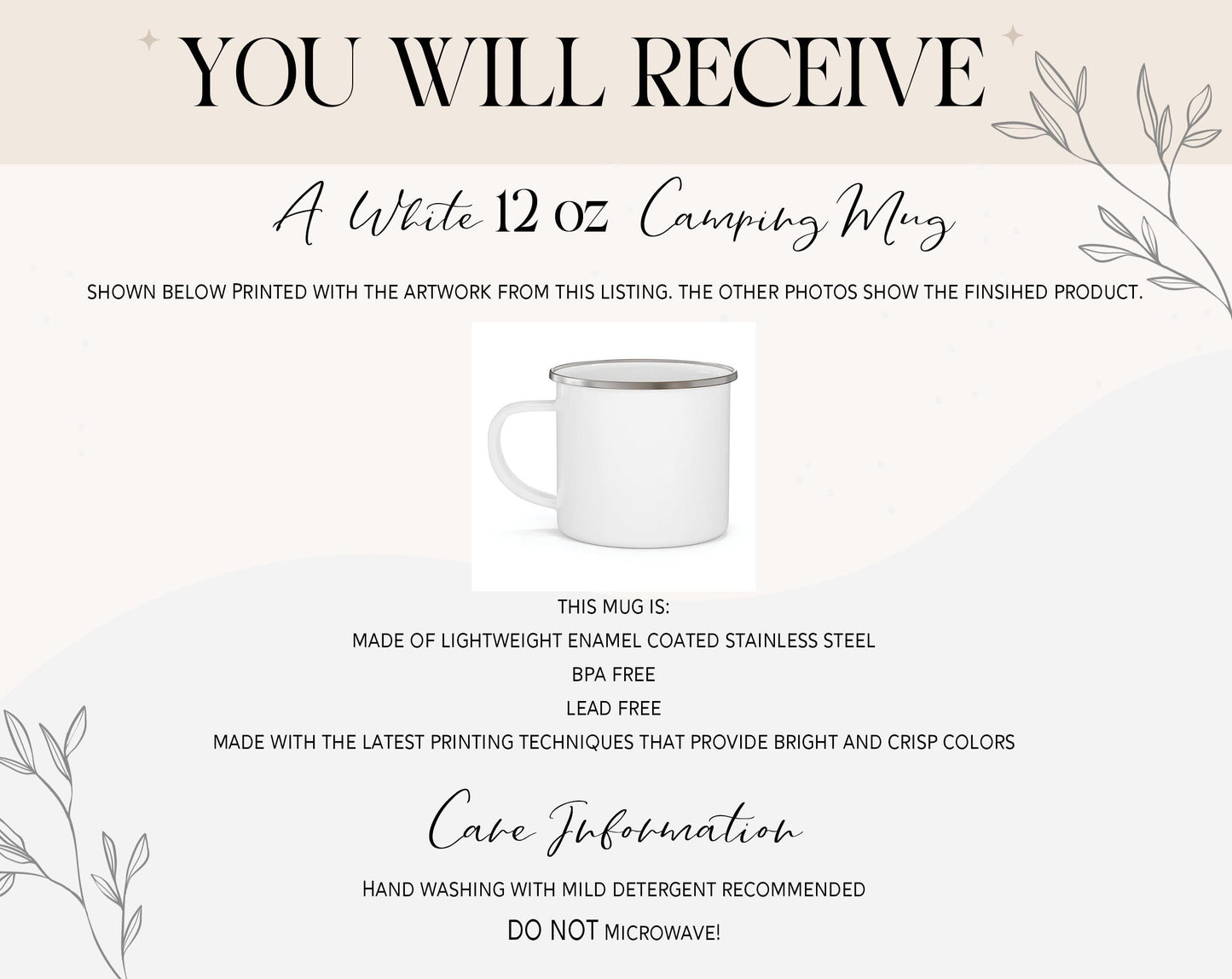 A Warm Drink & a Good Book 12 oz Camp Mug