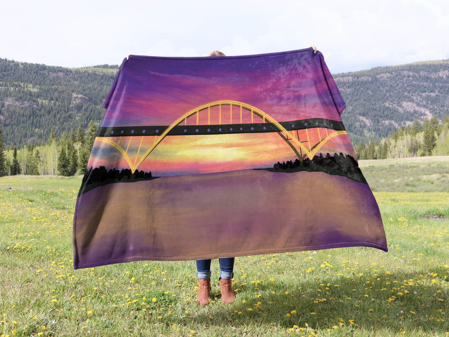 Milwaukee Hoan Bridge Minky Blanket, Available in Two Sizes