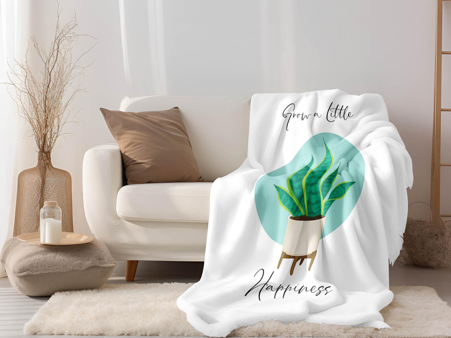 House Plant Inspirational Blanket, Available in Two Sizes