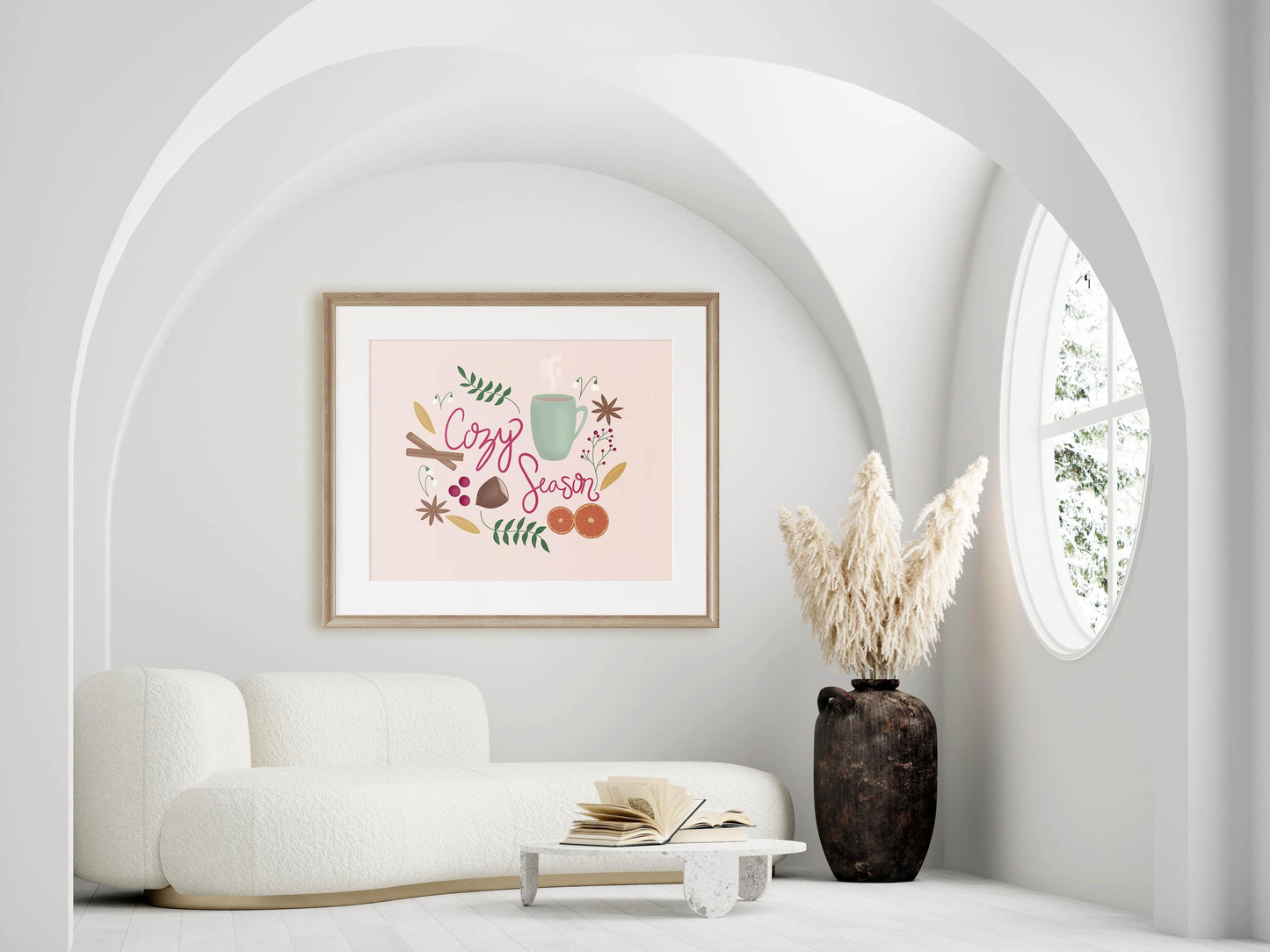 Cozy Season Giclee Print, Comfy Fall Print, Hygge Inspired Hand Lettered Illustration
