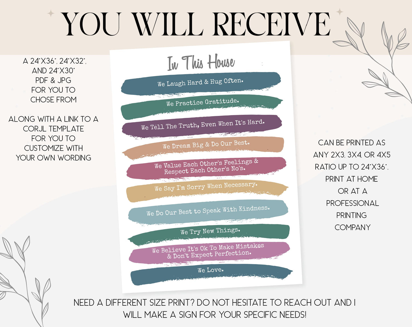 "In This House" Family Rules Sign, v1