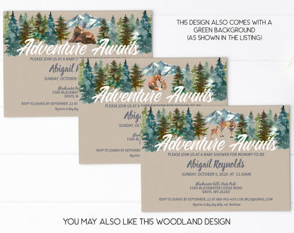 Oh Boy! Woodland Deer Baby Shower Invitation
