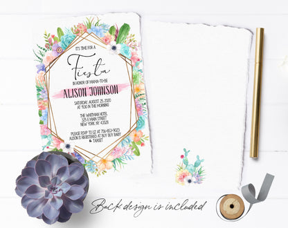 Fiesta Baby Shower Invitation Girl